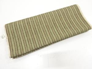 アンティーク　重要無形文化財　本場結城紬　縞模様織り出し　着物洗い張り